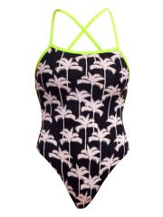Funkita STP Palm Night Kadın Antrenman Mayosu – Çift Çapraz Sırt, Klor Dirençli, Ekolojik Tasarım