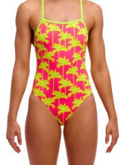 Funkita TMT Sweet Coconuts Kadın Antrenman Mayosu – Ayarlanabilir Bağlamalı Askı Tasarımı & C-Infinity Klor Dayanımlı