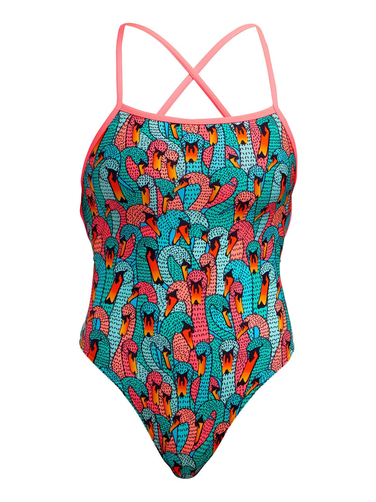 Funkita STP Swan See Swan Kadın Antrenman Mayosu – Çift Çapraz Sırt, Klor Dirençli, Ekolojik Tasarım
