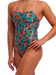 Funkita STP Swan See Swan Kadın Antrenman Mayosu – Çift Çapraz Sırt, Klor Dirençli, Ekolojik Tasarım