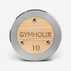 GYMHOLIX® Paslanmaz Çelik Ahşap Başlı Dambıl - Stainless Steel Dumbbell (Tek) (FGX1010) 7.5KG
