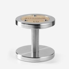 GYMHOLIX® Paslanmaz Çelik Ahşap Başlı Dambıl - Stainless Steel Dumbbell (Tek) (FGX1010) 7.5KG