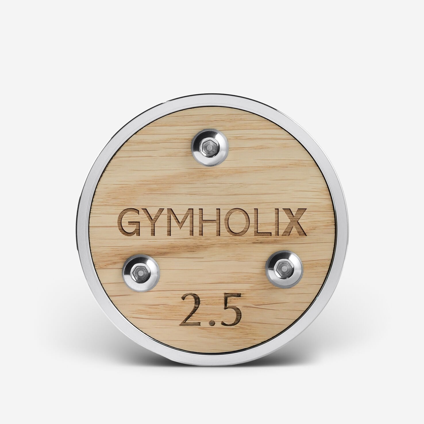 GYMHOLIX® Paslanmaz Çelik Ahşap Başlı Dambıl - Stainless Steel Dumbbell (Tek) (FGX1010) 2.5KG