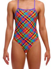 Funkita TMT Bread Basket Kadın Antrenman Mayosu – Ayarlanabilir Bağlamalı Askı Tasarımı & C-Infinity Klor Dayanımlı