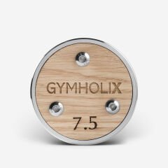 GYMHOLIX® Paslanmaz Çelik Ahşap Başlı Dambıl - Stainless Steel Dumbbell (Tek) (FGX1010) 7.5KG