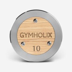 GYMHOLIX® Paslanmaz Çelik Ahşap Başlı Dambıl - Stainless Steel Dumbbell (Tek) (FGX1010) 10KG