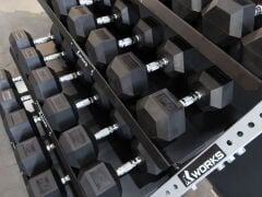 XWORKS 4 Katlı Dambıl Rafı - Kettlebell Dumbbell Depolama Ünitesi (FWX0025) FÜME GRİ (RAL7021)