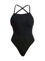 Funkita STP Still Black Kadın Antrenman Mayosu – Çapraz Şık Askı Tasarımı & C-Infinity Klor Dayanımlı