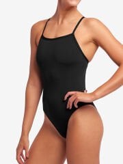 Funkita TMT Still Black Kadın Antrenman Mayosu – Ayarlanabilir Askı Tasarımı & C-Infinity Klor Dayanımlı