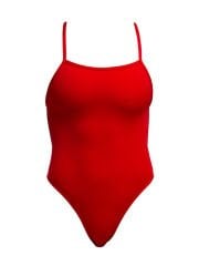Funkita SST Still Red Kadın Antrenman Mayosu – İnce Askı Tasarımı & C-Infinity Klor Dayanımlı