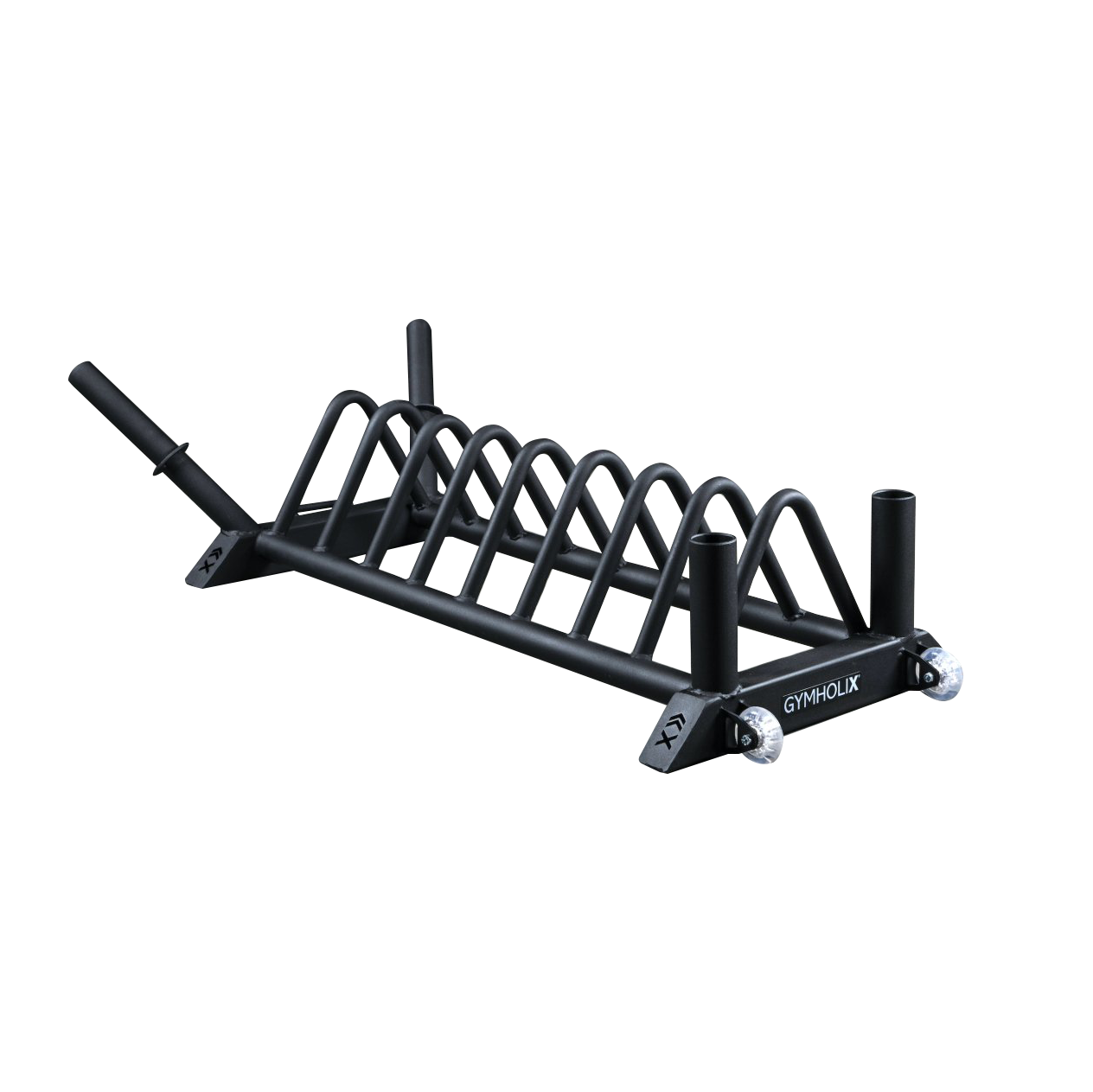 GYMHOLIX® Yatay Plaka & Bar Deposu Tekerlekli | Mobil Ağırlık Standı