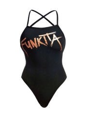 Funkita STP Bronzed Kadın Antrenman Mayosu – Çapraz Şık Askı Tasarımı & C-Infinity Klor Dayanımlı