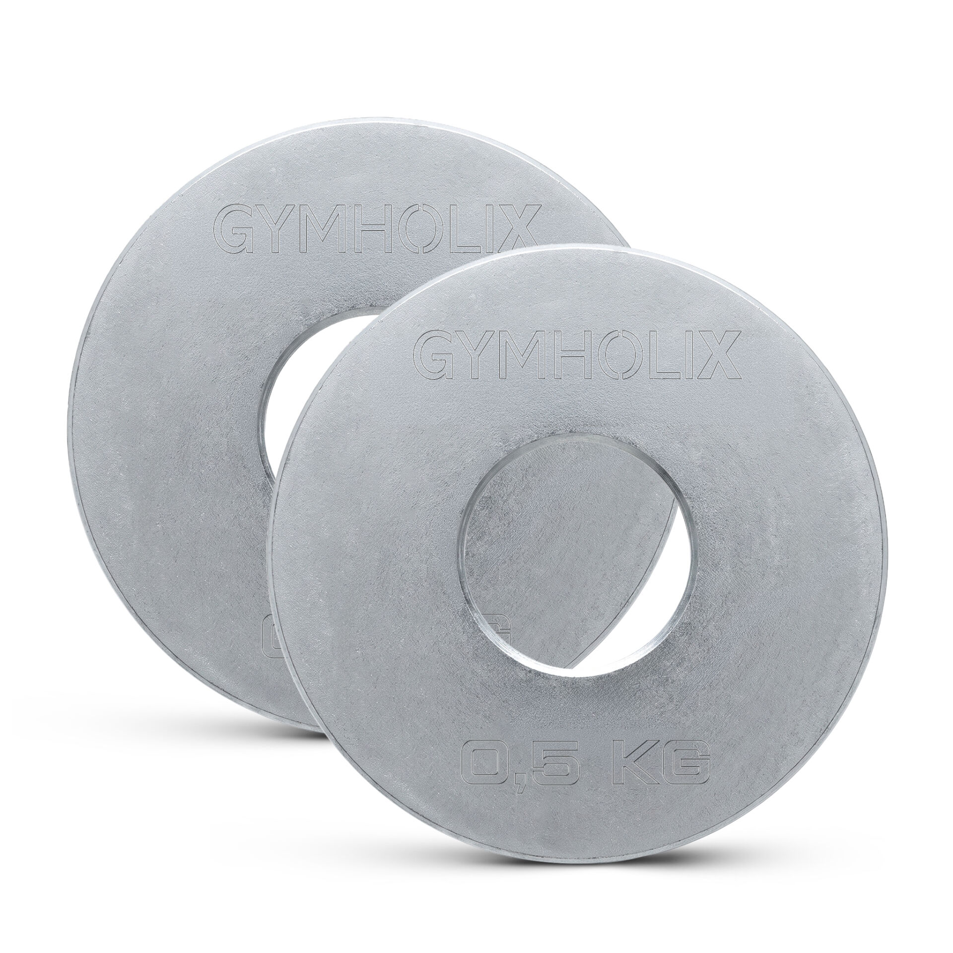 GYMHOLIX® EKO Mikro Metal Galvaniz Plaka | Powerlifting Çelik Ağırlık Plakası (Çift) (FGX7001) 0.5 KG Plaka Çift