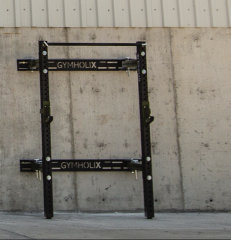 GYMHOLIX® SquatW V2 Duvar Menteşeli İstasyon Mat Siyah | Katlanabilir Squat Rack