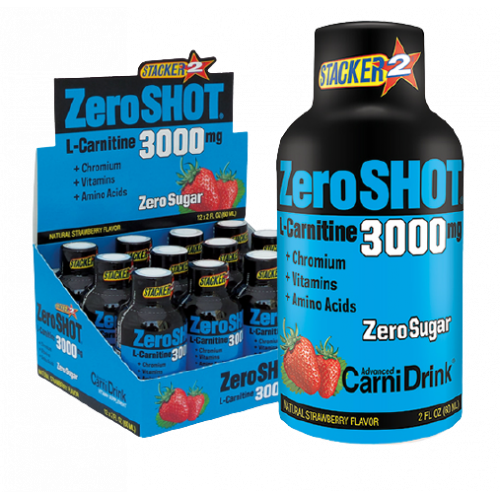 ZeroSHOT 60 Ml 3000 Mg L-Carnitine 12 Adet - Çilek