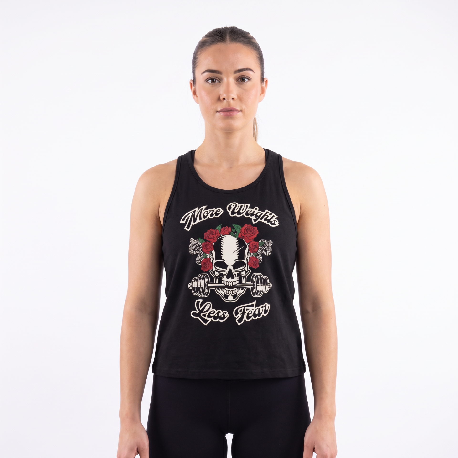 GYMHOLIX® Skull Kadın Siyah – Kadın Atlet (Vest) (TGA1001)