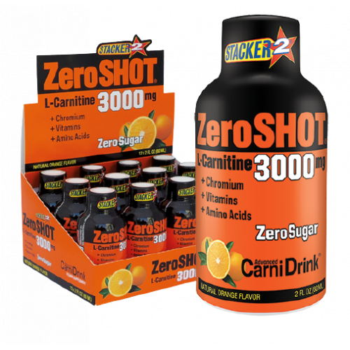 ZeroSHOT 60 Ml 3000 Mg L-Carnitine 12 Adet - Portakal