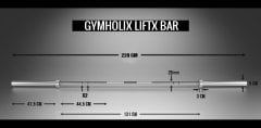 GYMHOLIX® LiftX Halter 20KG 220CM | Profesyonel Olimpik Barbell