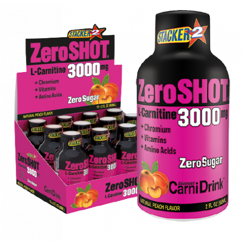 ZeroSHOT 60 Ml 3000 Mg L-Carnitine 12 Adet - Şeftali