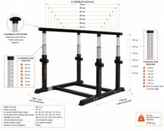 GYMHOLIX® Ayarlı Olimpik Paralel Bar – Fonksiyonel Denge, Dip ve Calisthenics İstasyonu (FGA0005)
