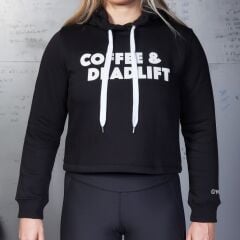 GYMHOLIX® Coffee & Deadlift Sweatshirt Crop | Fitness Lifestyle Kadın