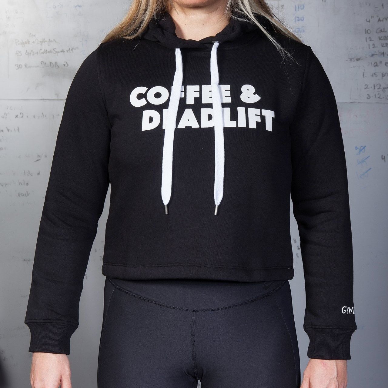 GYMHOLIX® Coffee & Deadlift Sweatshirt Crop | Fitness Lifestyle Kadın L