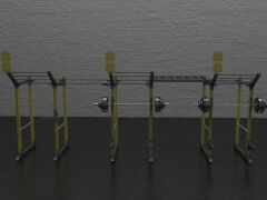 GYMHOLIX® Kafes 3 İstasyon – 6 Rack / 12 Bacak Profesyonel Rig Sistemi (FGX0100)
