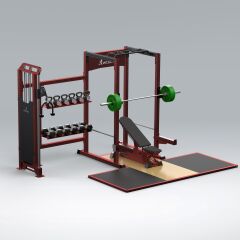 XWORKS Fonksiyonel Kule – iDAP Light + Serbest Ağırlık Entegre Rack (PML0100) Platformlu - GÖK MAVİSİ (RAL5012)