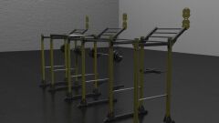 GYMHOLIX® Kafes 3 İstasyon – 6 Rack / 12 Bacak Profesyonel Rig Sistemi (FGX0100)