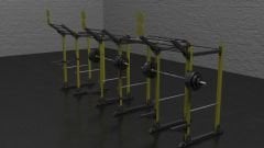 GYMHOLIX® Kafes 3 İstasyon – 6 Rack / 12 Bacak Profesyonel Rig Sistemi