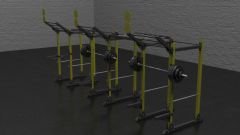 GYMHOLIX® Kafes 3 İstasyon – 6 Rack / 12 Bacak Profesyonel Rig Sistemi