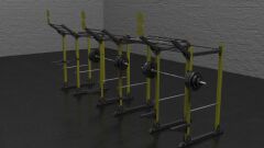 GYMHOLIX® Kafes 3 İstasyon – 6 Rack / 12 Bacak Profesyonel Rig Sistemi (FGX0100)
