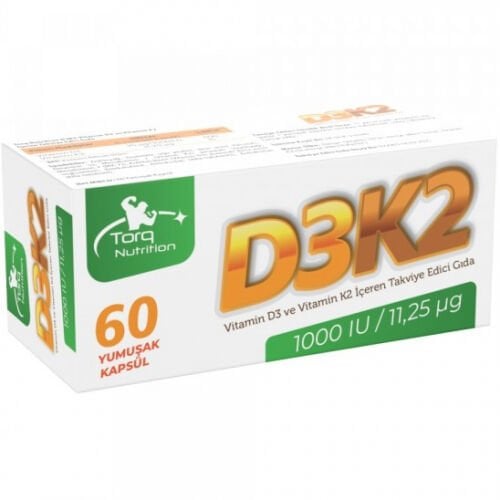 Torq Nutrition D3K2 (1000 IU/11,25 mcg) 60 Yumuşak Kapsül
