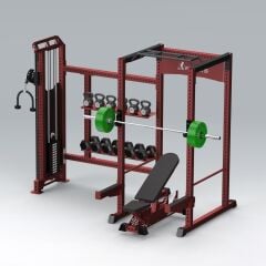 XWORKS Fonksiyonel Kule – iDAP Light + Serbest Ağırlık Entegre Rack (PML0100) Platformsuz - METALİK GRİ (RAL9023)