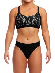 Funkita X Fit Texta Mess Kadın Tek Üst Bra / Sporcu Sütyeni, Çift Geniş Askılı Çapraz Sırt