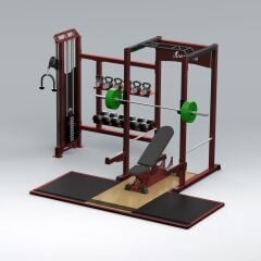 XWORKS Fonksiyonel Kule – iDAP Light + Serbest Ağırlık Entegre Rack (PML0100) Platformsuz - FOSFORLU SARI (RAL1016)