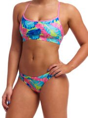 Funkita I’m Leaving Kadın Yüzücü Spor Büstiyer – Ayarlanabilir Pedli Crop Top | Tek Üst