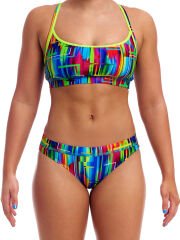 Funkita The Glitch Kadın Spor Yüzme Üstü – Racerback Sports Top | Tek Üst