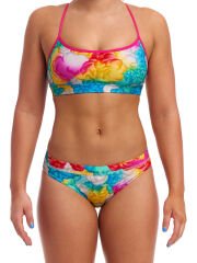 Funkita Cloudy Colours Kadın Yüzücü Spor Büstiyeri – Racerback Crop Top | Tek Üst