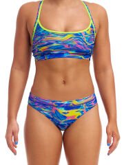 Funkita Stir Crazy Kadın Spor Yüzme Üstü – Racerback Sports Top | Tek Üst