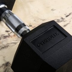 GYMHOLIX® Kauçuk Köşeli Hex Dambıl | Profesyonel Gym Dumbbell