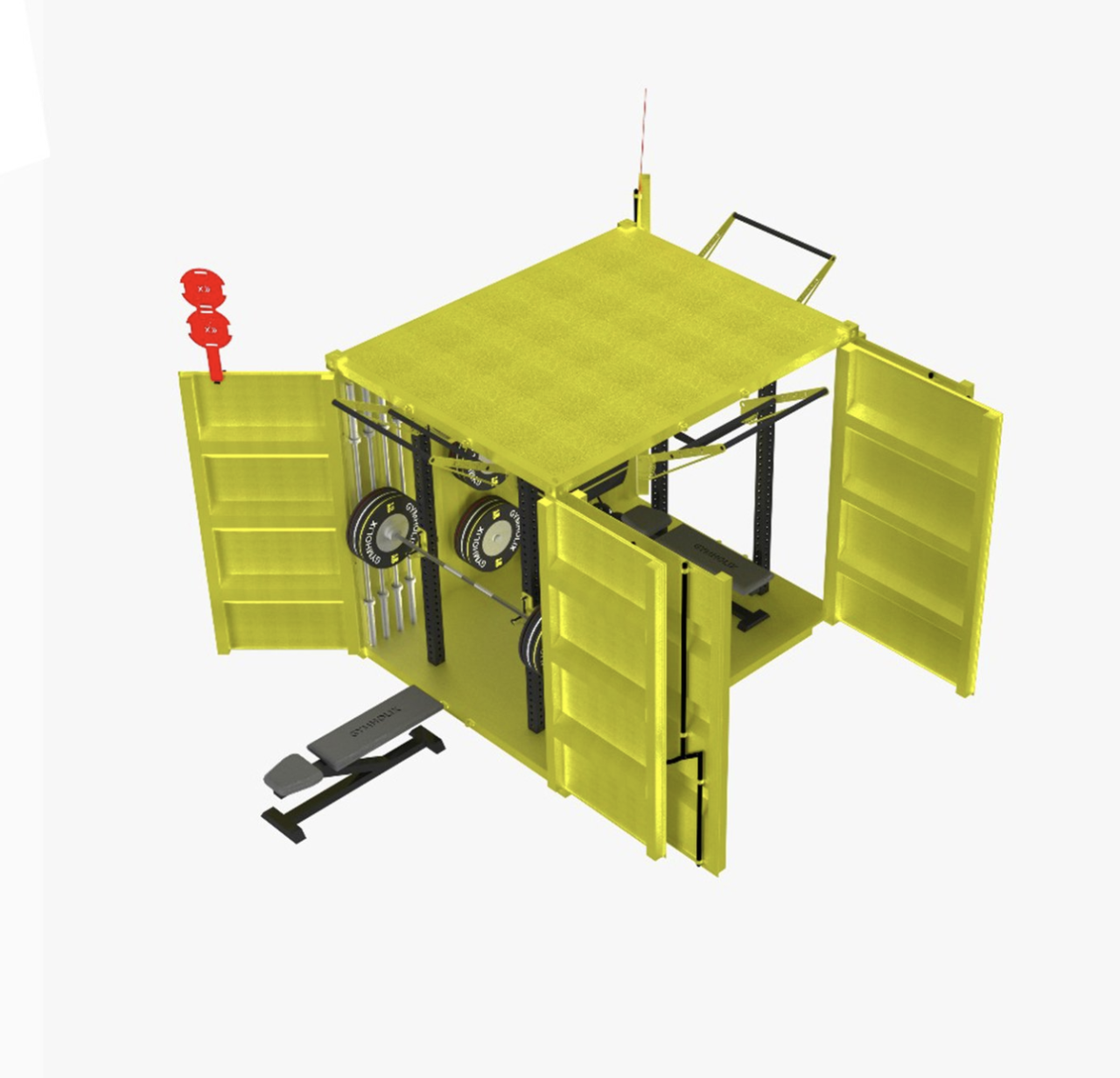 GYMHOLIX® FastBox CubeX | 3 Kapılı Taşınabilir Konteyner Fitness İstasyonu (CGXF050)