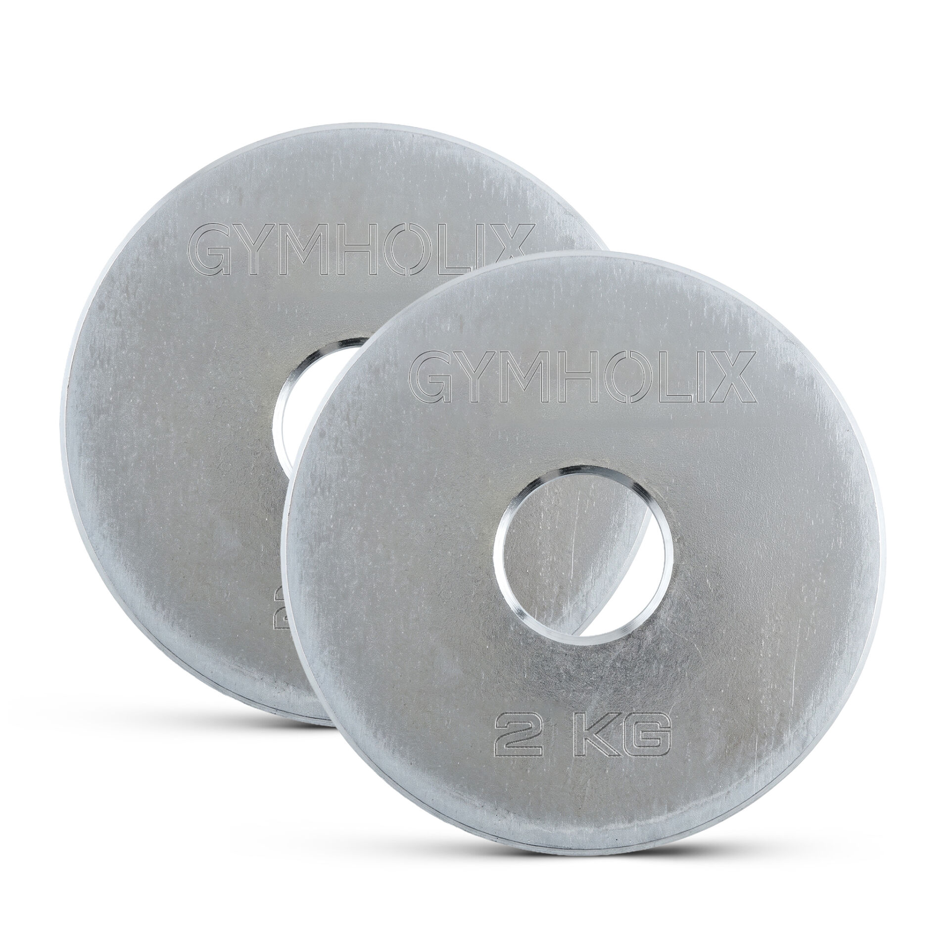 GYMHOLIX® EKO Mikro Metal Galvaniz Plaka | Powerlifting Çelik Ağırlık Plakası (Çift) (FGX7001) 2 KG Plaka Çift