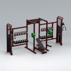 XWORKS Fonksiyonel Kule – iDAP Medium + Full Rack Ağırlık İstasyonu (PML0200) Platformsuz - FOSFORLU SARI (RAL1016)