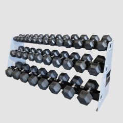 XWORKS 3 Katlı Dambıl Rafı – Dumbbell Depolama Ünitesi (FWX0026) METALİK GRİ (RAL9023)