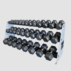 XWORKS 3 Katlı Dambıl Rafı – Dumbbell Depolama Ünitesi (FWX0026) FOSFORLU SARI (RAL1016)