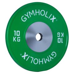 GYMHOLIX® Müsabaka Plaka – Competition Bumper Plate | Kalibreli Olimpik Ağırlık Plakası 10 KG Plaka Çift