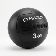 GYMHOLIX® Deri Siyah Med Ball (Wallball) - Sağlık Topu (OGS2100)