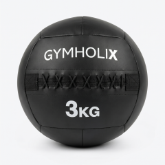 GYMHOLIX® Deri Siyah Med Ball (Wallball) - Sağlık Topu (OGS2100)