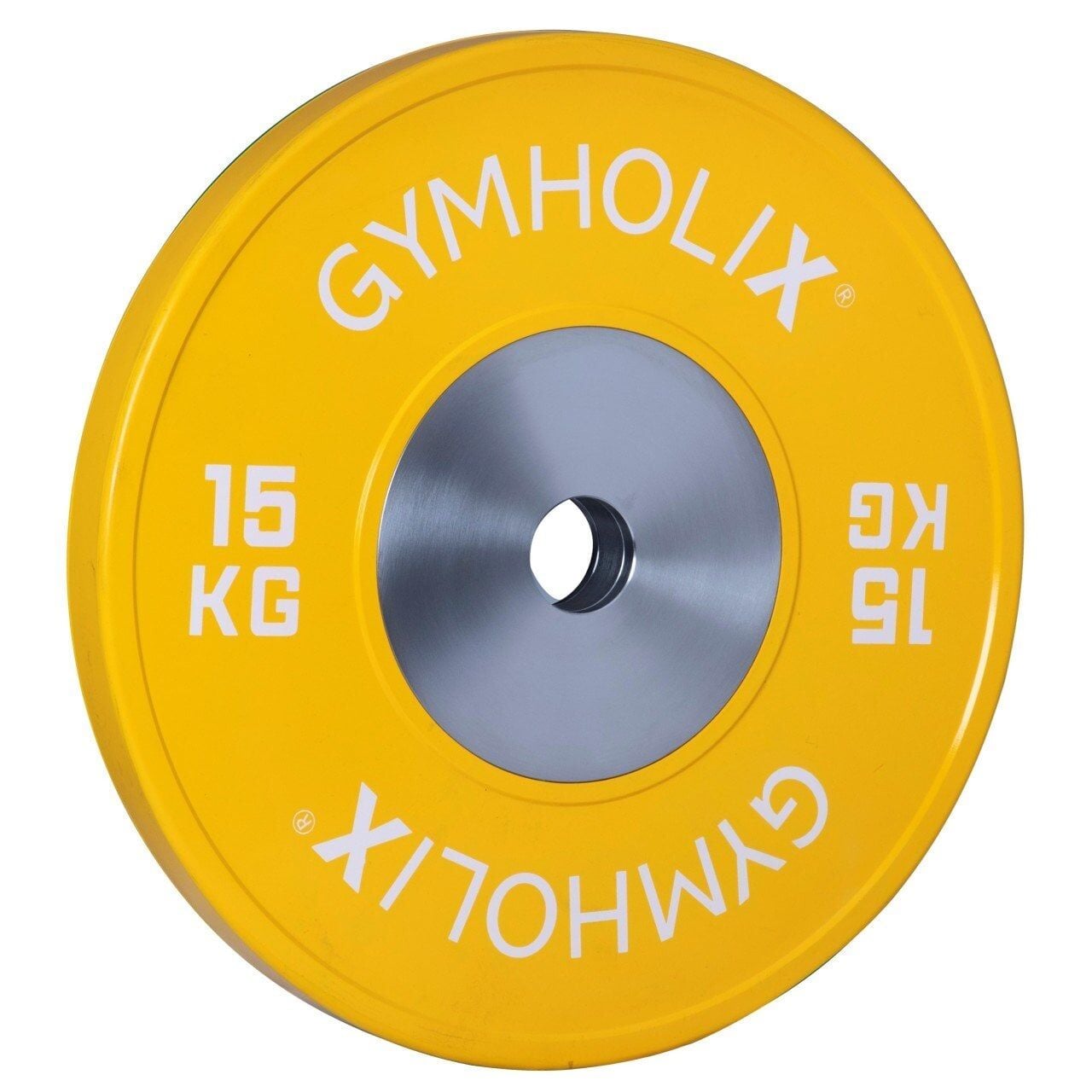 GYMHOLIX® Müsabaka Plaka – Competition Bumper Plate | Kalibreli Olimpik Ağırlık Plakası 15 KG Plaka Çift